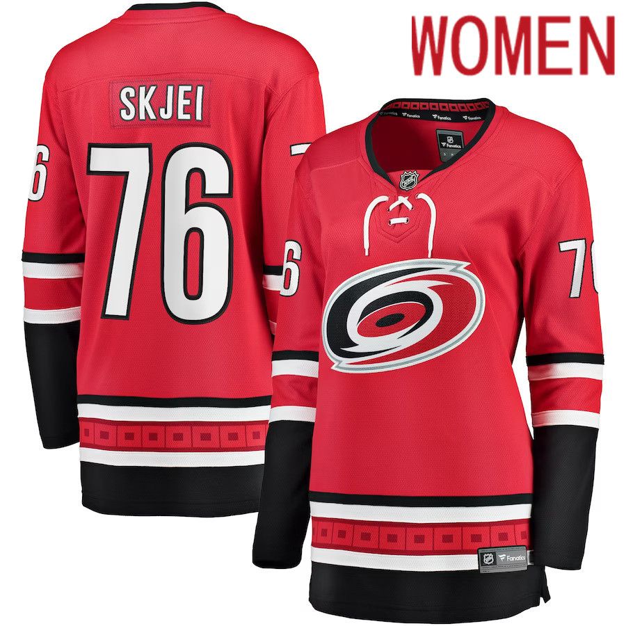 Women Carolina Hurricanes #76 Brady Skjei Fanatics Branded Red Breakaway Player NHL Jersey